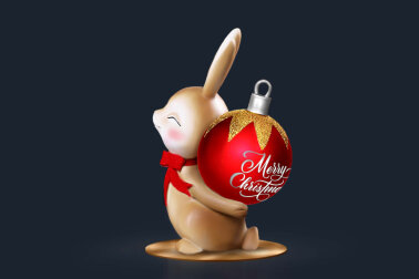 Фигура из пенопласта    Зайчик с бантом