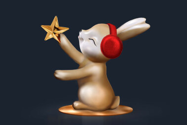 Фигура из пенопласта Зайчик со звездой