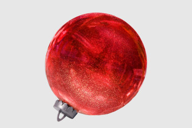 Шар с глиттером, красный