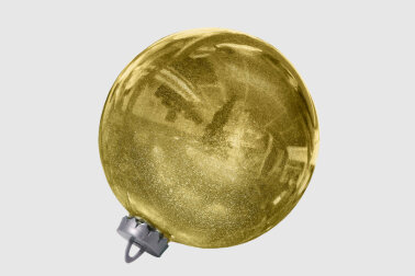 Шар с глиттером, золотой