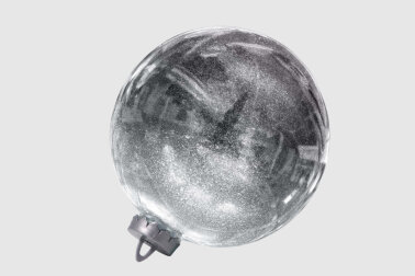 Шар с глиттером, серебро