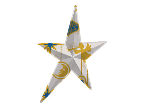 Звезда асимметричная с рисунком "Рождественский ангел"