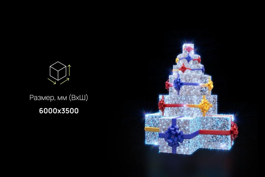 Светодиодная композиция Christmas gifts: размеры, характеристики