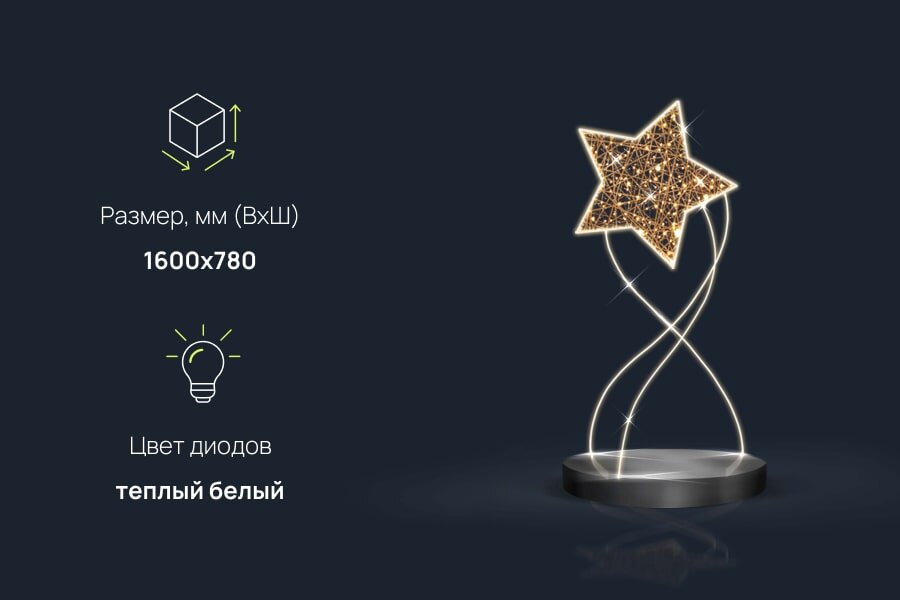 Световая фигура звезда: размеры, характеристики