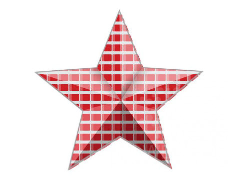 Звезда пятиконечная, прозрачная с рисунком
