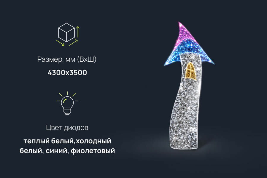 Световая фигура башня: размеры, характеристики