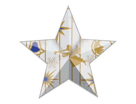 Звезда пятиконечная с рисунком "Рождественский ангел"