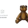 Медведь с бантом 3D фигура: размеры, описание
